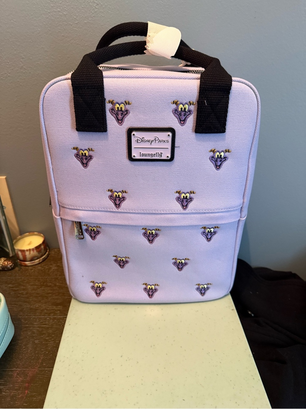 Loungefly Figment Mini Backpack in Lavender with Black Handles
